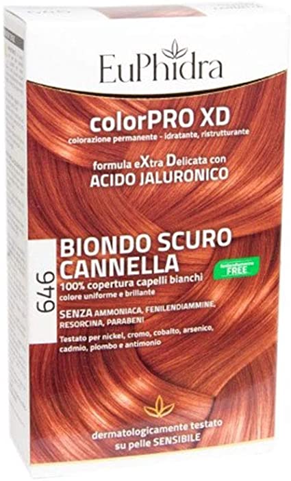 EUPHIDRA COLORPRO GEL COLORANTE CAPELLI XD 646 CANNELLA 50 ML IN FLACONE + ATTIVANTE + BALSAMO + GUANTI - Farmavicinoate