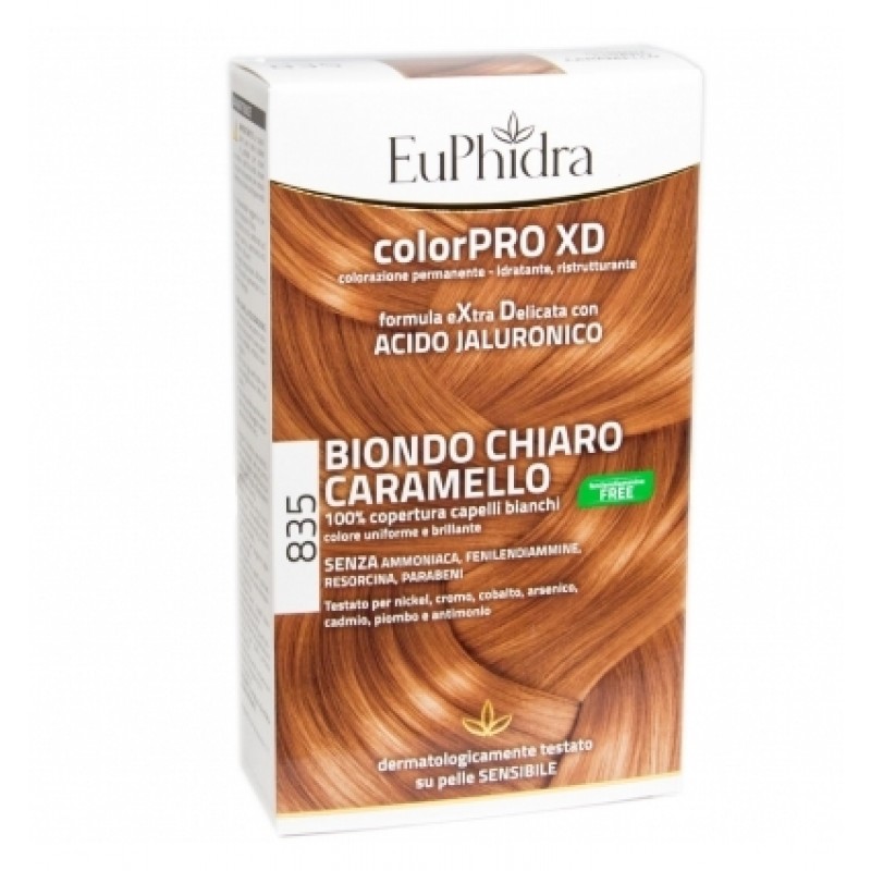 EUPHIDRA COLORPRO GEL COLORANTE CAPELLI XD 835 CARAMELLO 50 ML + ATTIVANTE + BALSAMO + GUANTI - Farmavicinoate