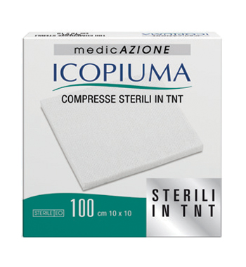ICOPIUMA GARZA COMPRESSA IN TESSUTO NON TESSUTO ADESIVA 10X10 CM 100 PEZZI - Farmavicinoate