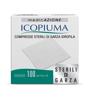 ICOPIUMA GARZA COMPRESSA IDROFILA 10X10CM 100 PEZZI - Farmavicinoate