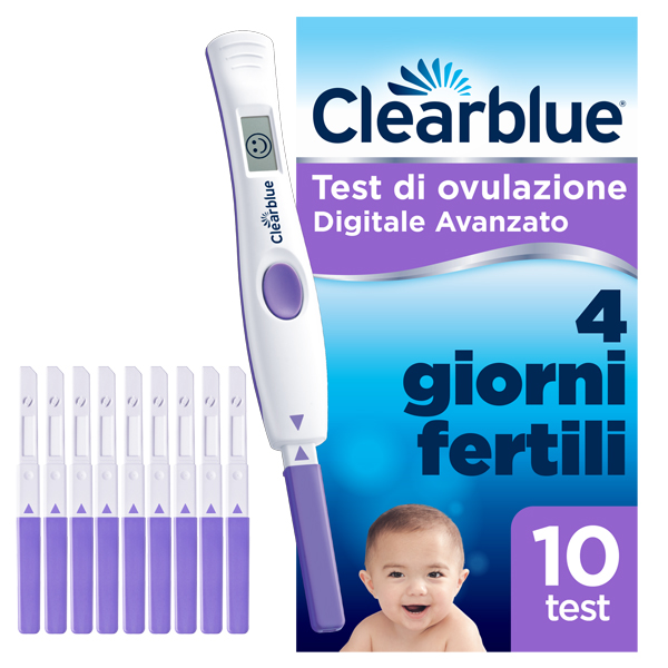 TEST DI OVULAZIONE CLEARBLUE DIGITALE AVANZATO 10 PEZZI - Farmavicinoate