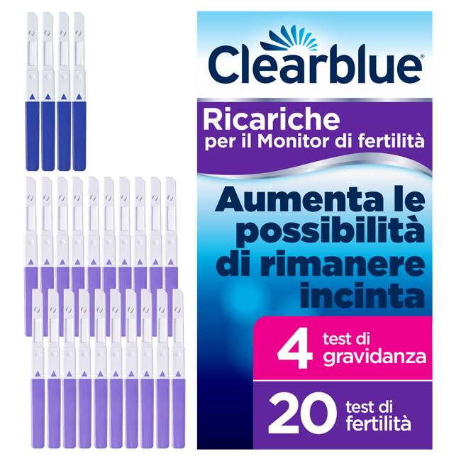 MONITOR DI FERTILITA' CLEARBLUE ADVANCED IN STICK 20 PEZZI + 4 TEST DI GRAVIDANZA - Farmavicinoate
