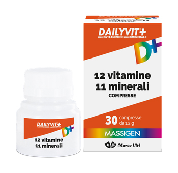 MASSIGEN DAILYVIT 12 VITAMINE 11 MINERALI 30 COMPRESSE RIVESTITE - Farmavicinoate
