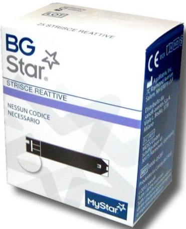 STRISCE REATTIVE MISURAZIONE GLICEMIA BGSTAR MYSTAR 25 PEZZI - Farmavicinoate