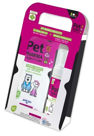 PET IN PHARMA KIT BAGNO ASCIUTTO 12 PANNI + 1 MOUSSE IGIENIZZANTE - Farmavicinoate