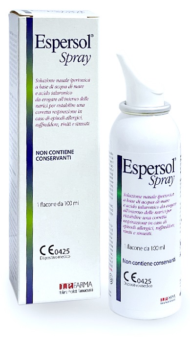 SOLUZIONE NASALE ESPERSOL SPRAY IPERTONICA A BASE DI ACQUA DI MARE E ACIDO IALURONICO 0,02% 100ML - Farmavicinoate