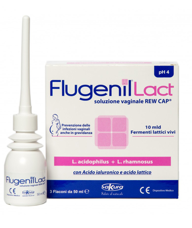FLUGENIL LACT SOLUZIONE VAGINALE INTERNA A BASE DI FERMENTI LATTICI 3 FLACONI DA 50 ML + 3 APPLICATORI MONOUSO - Farmavicinoate