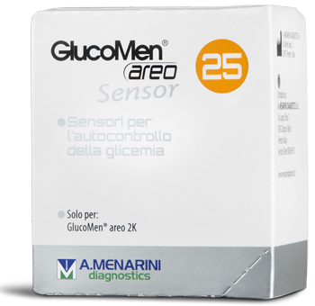 STRISCE MISURAZIONE GLICEMIA GLUCOMEN AREO SENSOR 25 PEZZI - Farmavicinoate