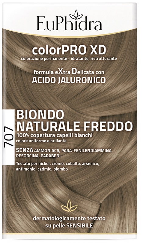 EUPHIDRA COLORPRO XD 707 BIONDO NATURALE F COLORE + ATTIVANTE + BALSAMO + CUFFIA + GUANTI - Farmavicinoate