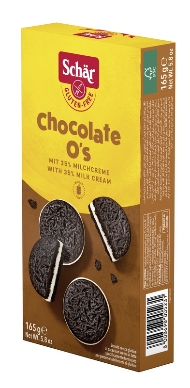 SCHAR CHOCOLATE O'S BISCOTTI AL CACAO CON CREMA AL LATTE 165 G - Farmavicinoate