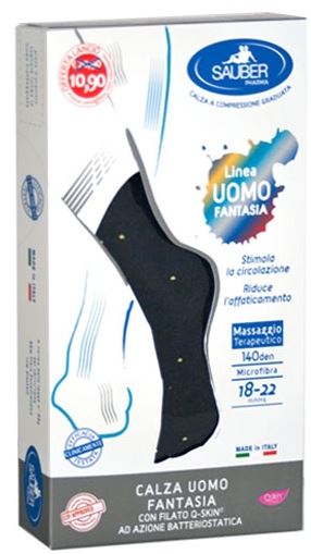 SAUBER CALZA UOMO FANTASIA Q-SKIN 140 DEN BLU POIS GIALLI TAGLIA G PROMO - Farmavicinoate