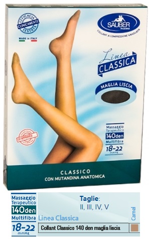 SAUBER CLASSICO COLLANT 140 DENARI MAGLIA LISCIA CAMEL 5 - Farmavicinoate