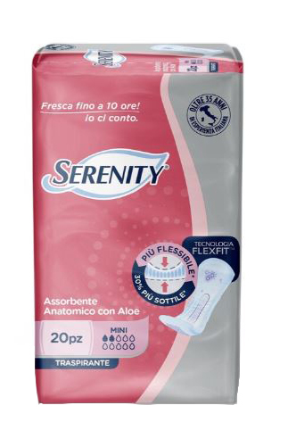 SERENITY ASSORBENTE ANATOMICO CON ALOE FLEXIT MINI 20 PEZZI - Farmavicinoate