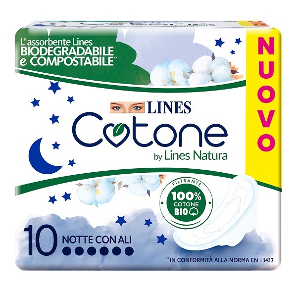LINES COTONE BIO ULTRA NOTTE 10 PEZZI - Farmavicinoate
