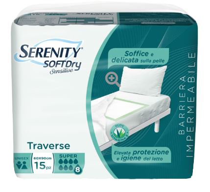 SERENITY TRAVERSA SD SENSITIVE SUPER 60X90 CM 15 PEZZI - Farmavicinoate