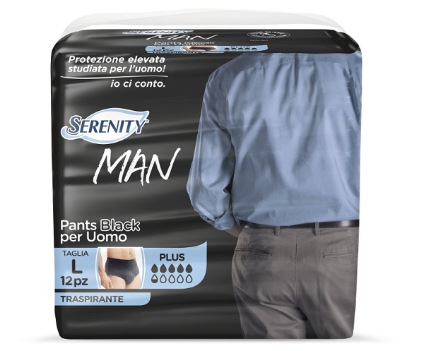 PANNOLINO SERENITY MAN PANTS BLACK TAGLIA MEDIA 12 PEZZI - Farmavicinoate