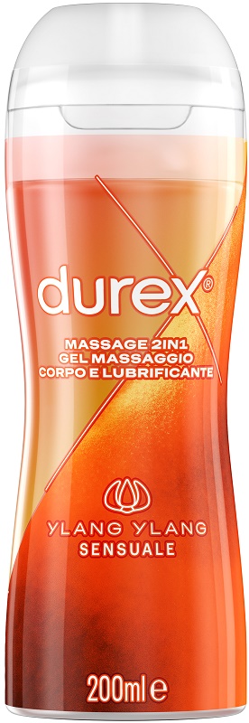 DUREX MASSAGE 2 IN 1 GEL MASSAGGIO CORPO E LUBRIFICANTE YLANG YLANG 200 ML - Farmavicinoate
